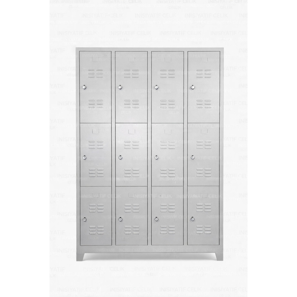 12 Gözlü Çelik Personel Soyunma Dolabı – RAL 7035