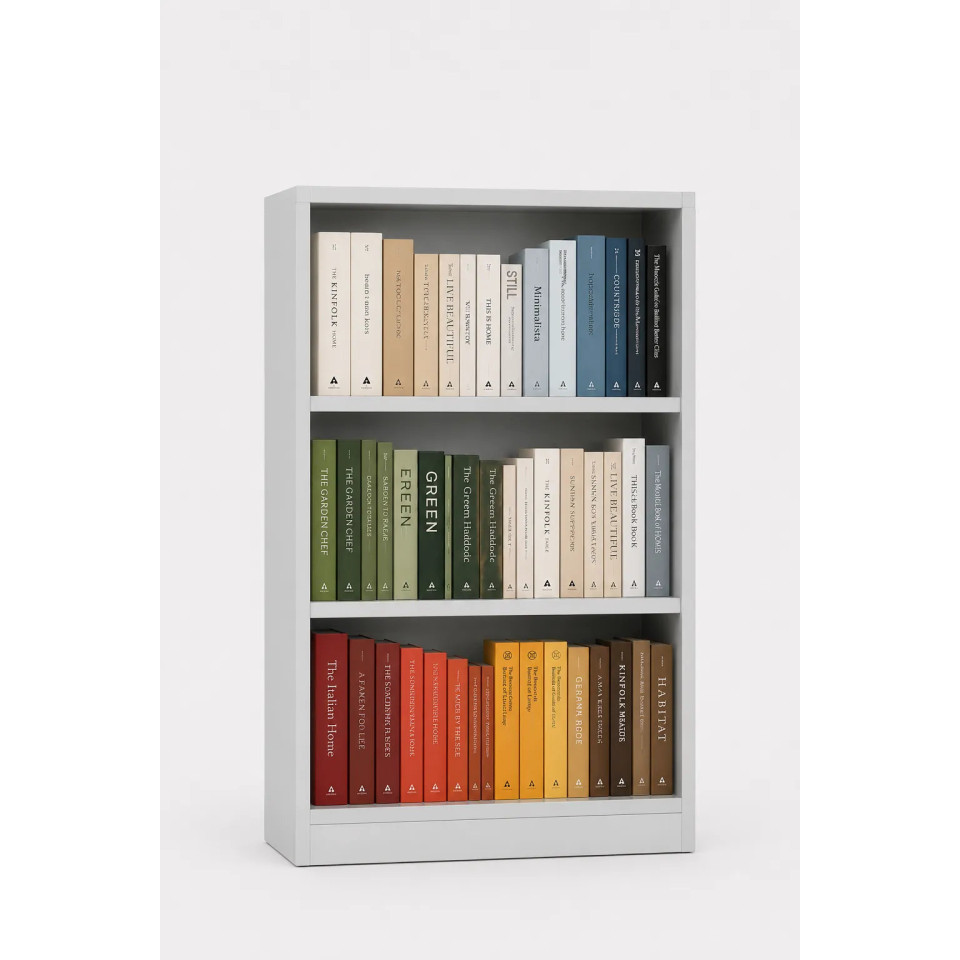 130 cm Kapaksız Çelik Kitap Dolabı 130 cm kapaksız çelik kitap dolabı 92x40x130 cm kitaplı önden görünüm