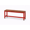 150 cm Çelik Soyunma Odası Oturma Bankı (Sırtsız Model) – Kırmızı (RAL 3020)