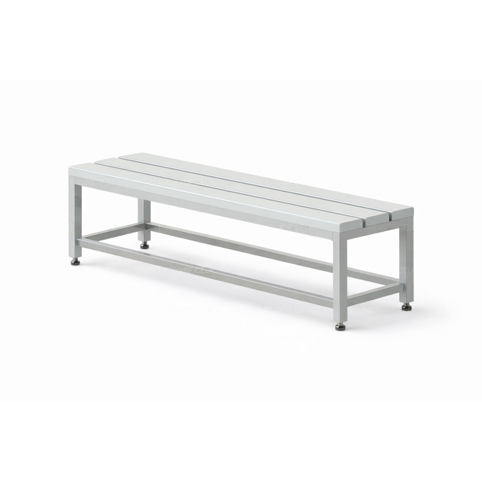 150 cm Komple Metal Çelik Soyunma Odası Oturma Bankı – RAL 7035