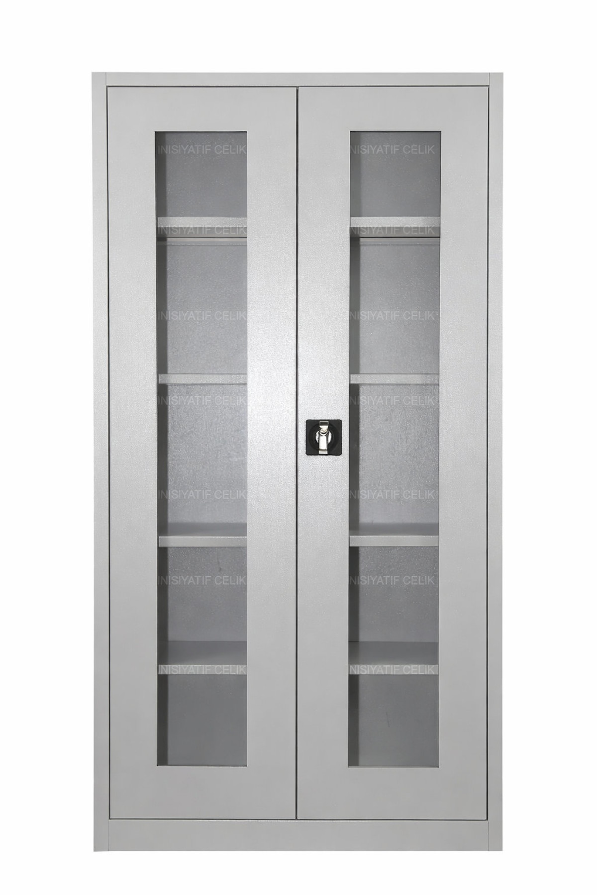 198 cm Camlı Çelik Dosya ve Malzeme Dolabı – RAL 7035