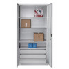 198 cm Çekmeceli Çelik Malzeme Dolabı – RAL 7035