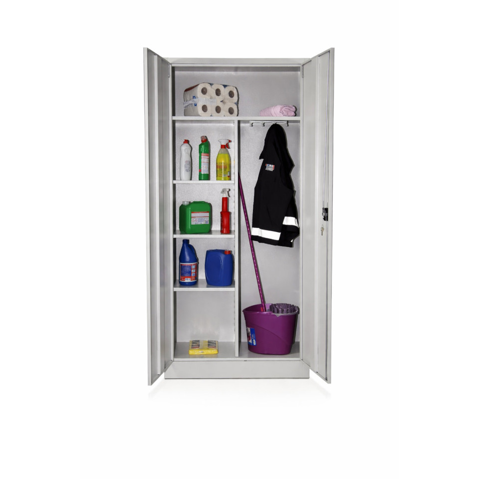 198 cm Çelik Temizlik Malzemeleri Dolabı – RAL 7035
