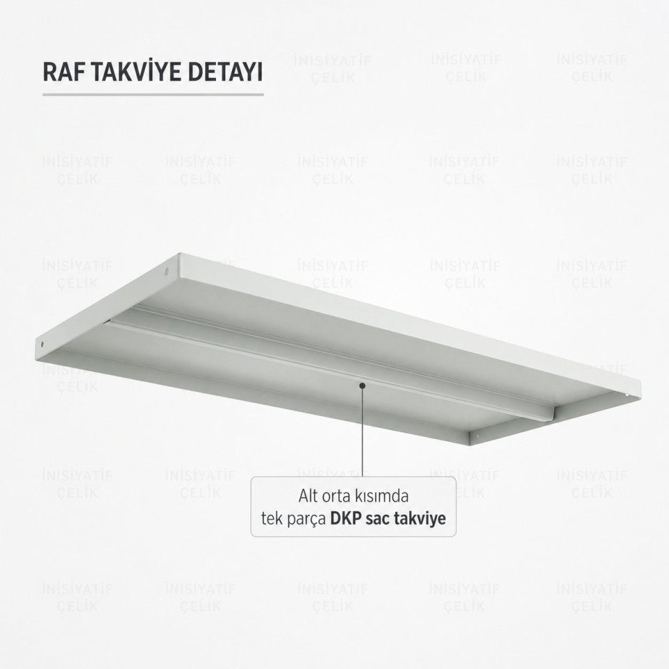 198 cm raflı çelik malzeme dolabı ral 7035 endüstriyel dolap
