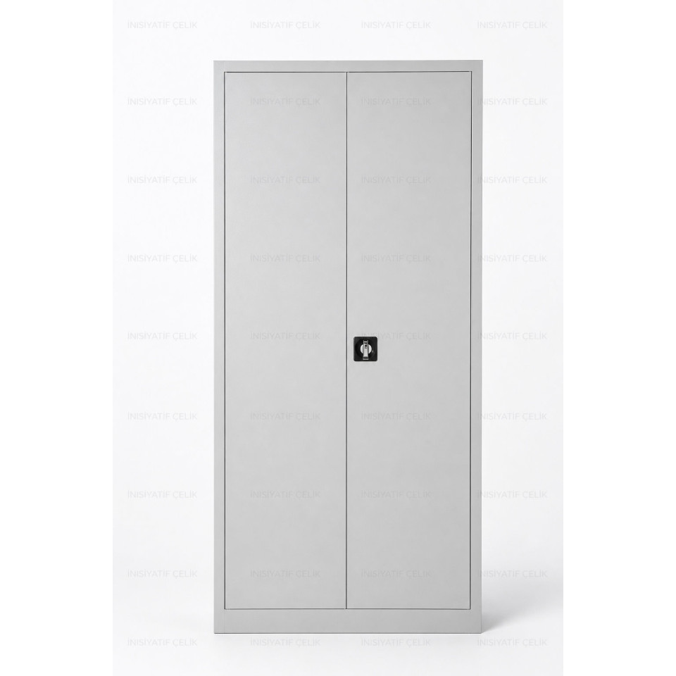 198 cm raflı çelik malzeme dolabı ral 7035 endüstriyel dolap
