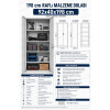 198 cm raflı çelik malzeme dolabı ral 7035 endüstriyel dolap