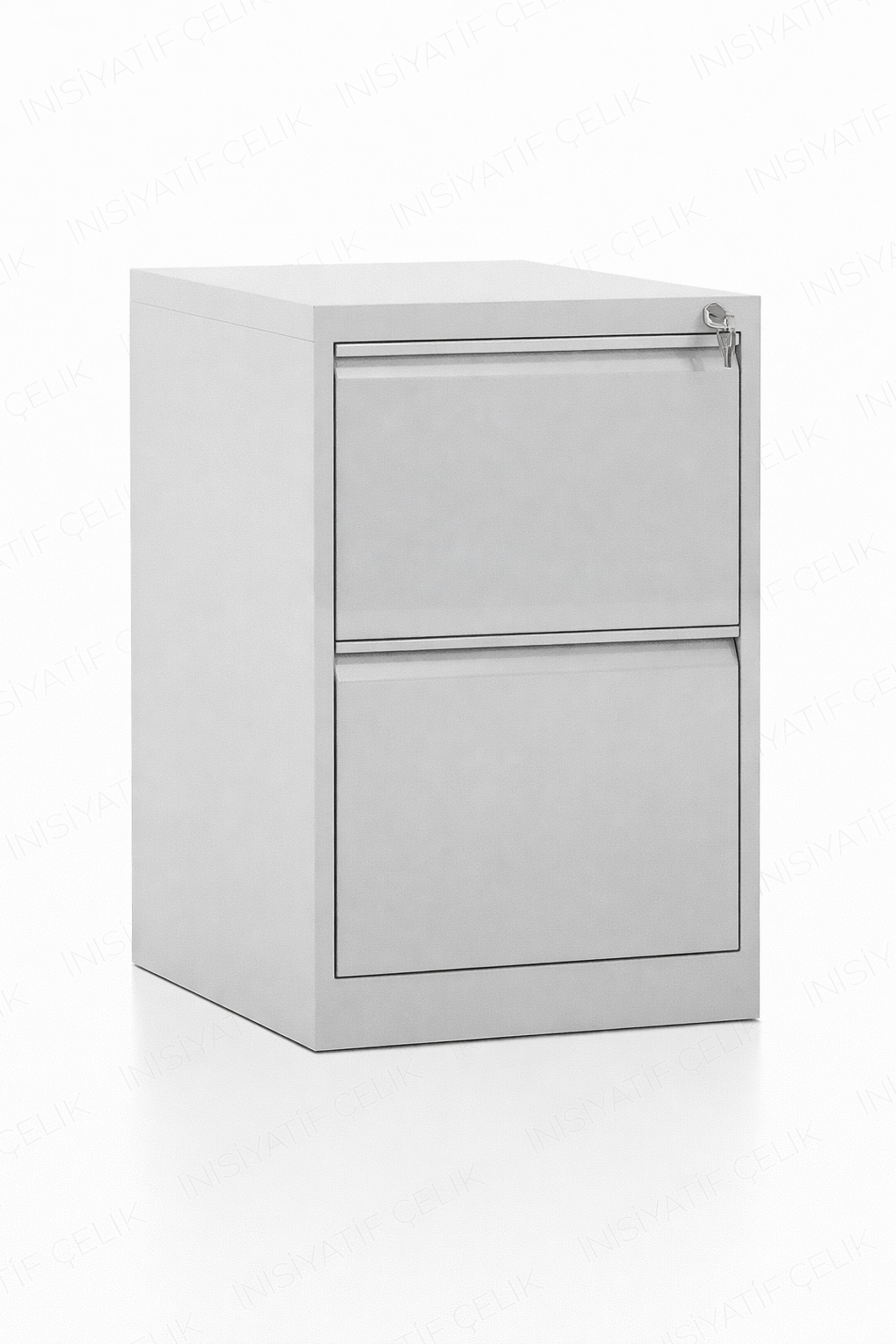 2 Çekmeceli Çelik Kartoteks Dolabı – RAL 7035