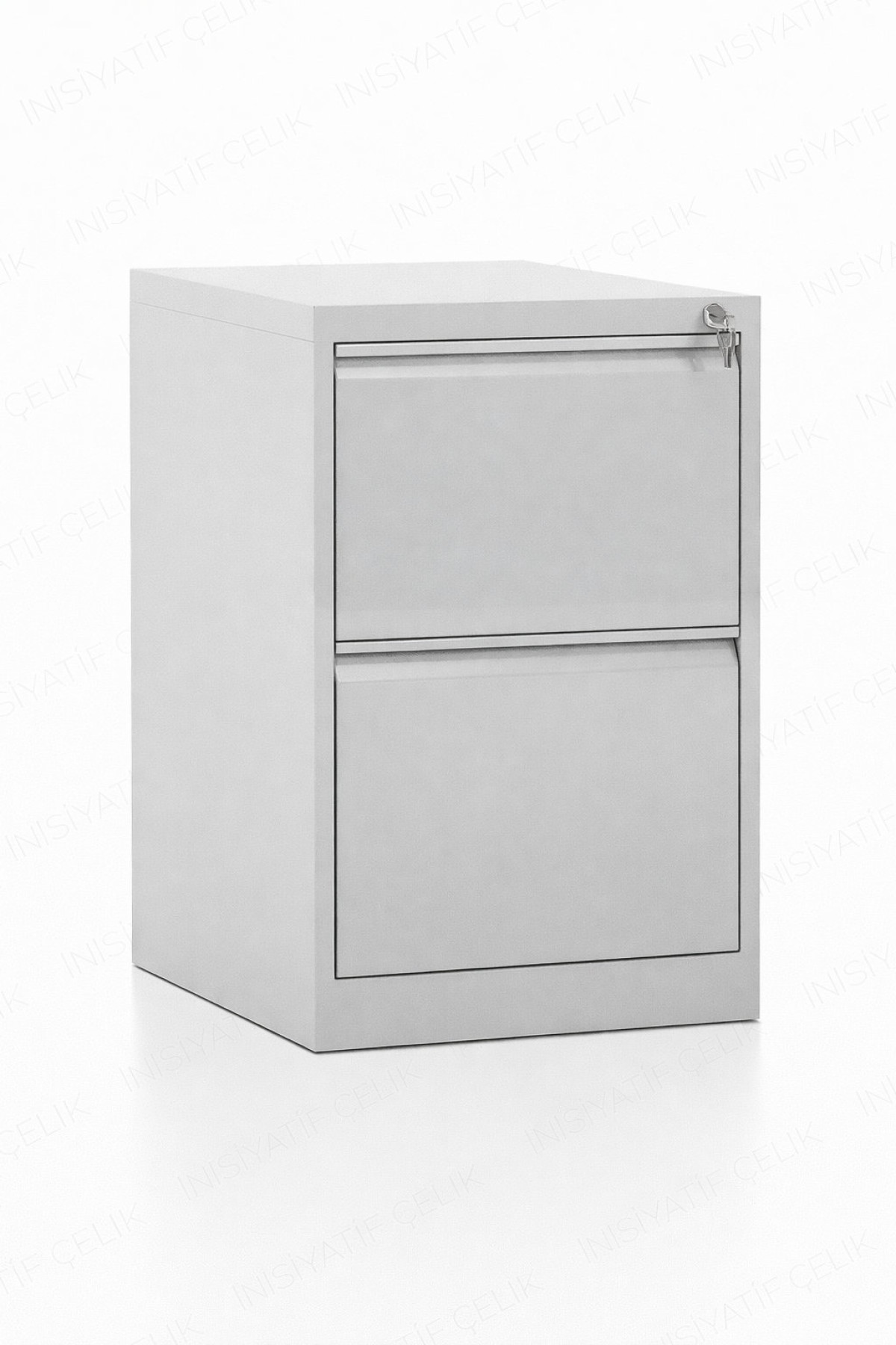 2 Çekmeceli Çelik Kartoteks Dolabı – RAL 7035