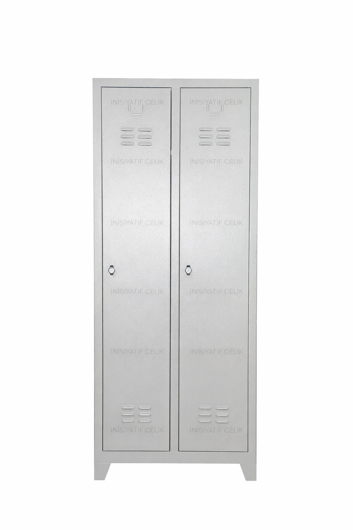 2 Kapaklı Çelik Personel Soyunma Dolabı (Eko Model – Boy Kapaklı) – RAL 7035
