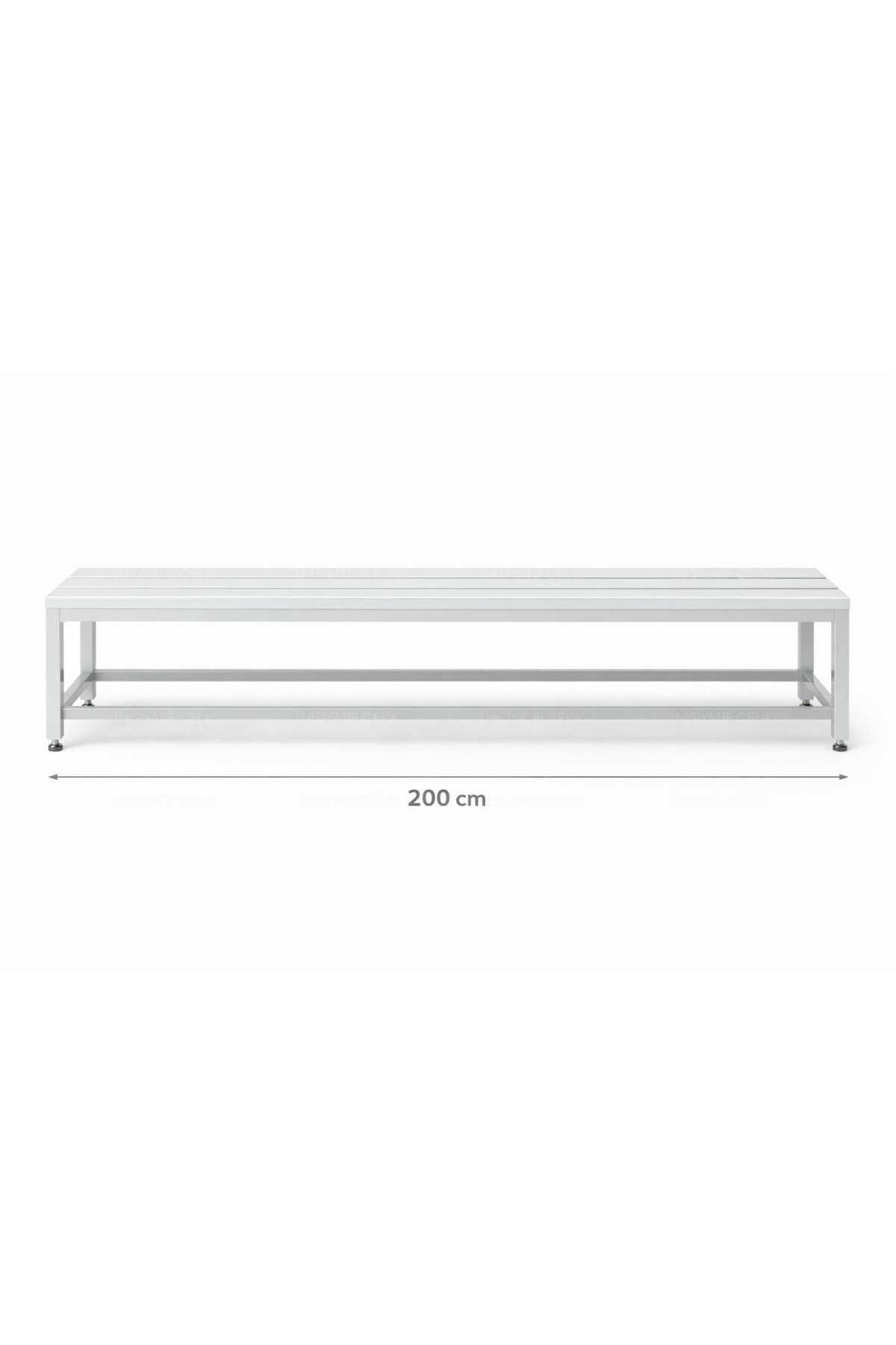 200 cm Komple Metal Çelik Soyunma Odası Oturma Bankı – RAL 7035