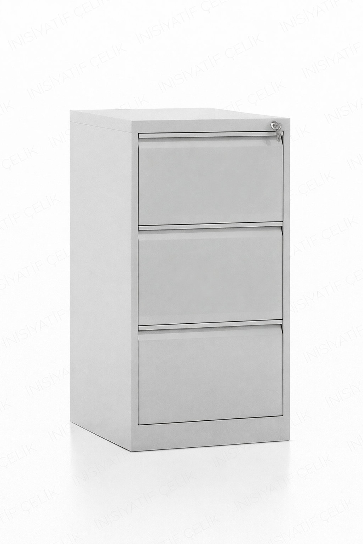 3 Çekmeceli Çelik Kartoteks Dolabı – RAL 7035