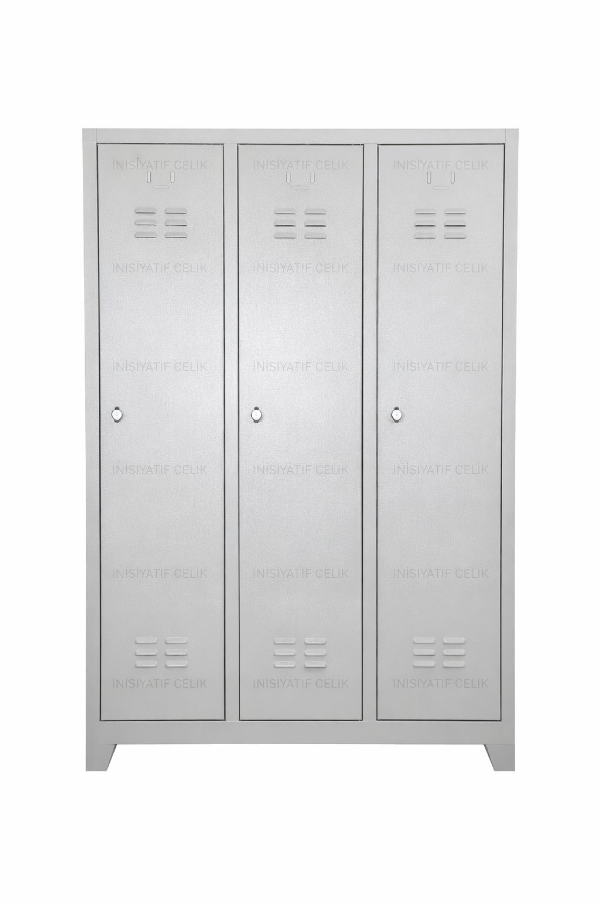 3 Kapaklı Çelik Personel Soyunma Dolabı (Eko Model) – RAL 7035