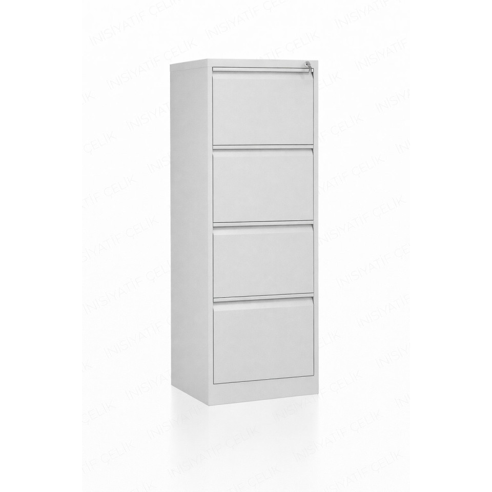 4 Çekmeceli Çelik Kartoteks Dolabı – RAL 7035