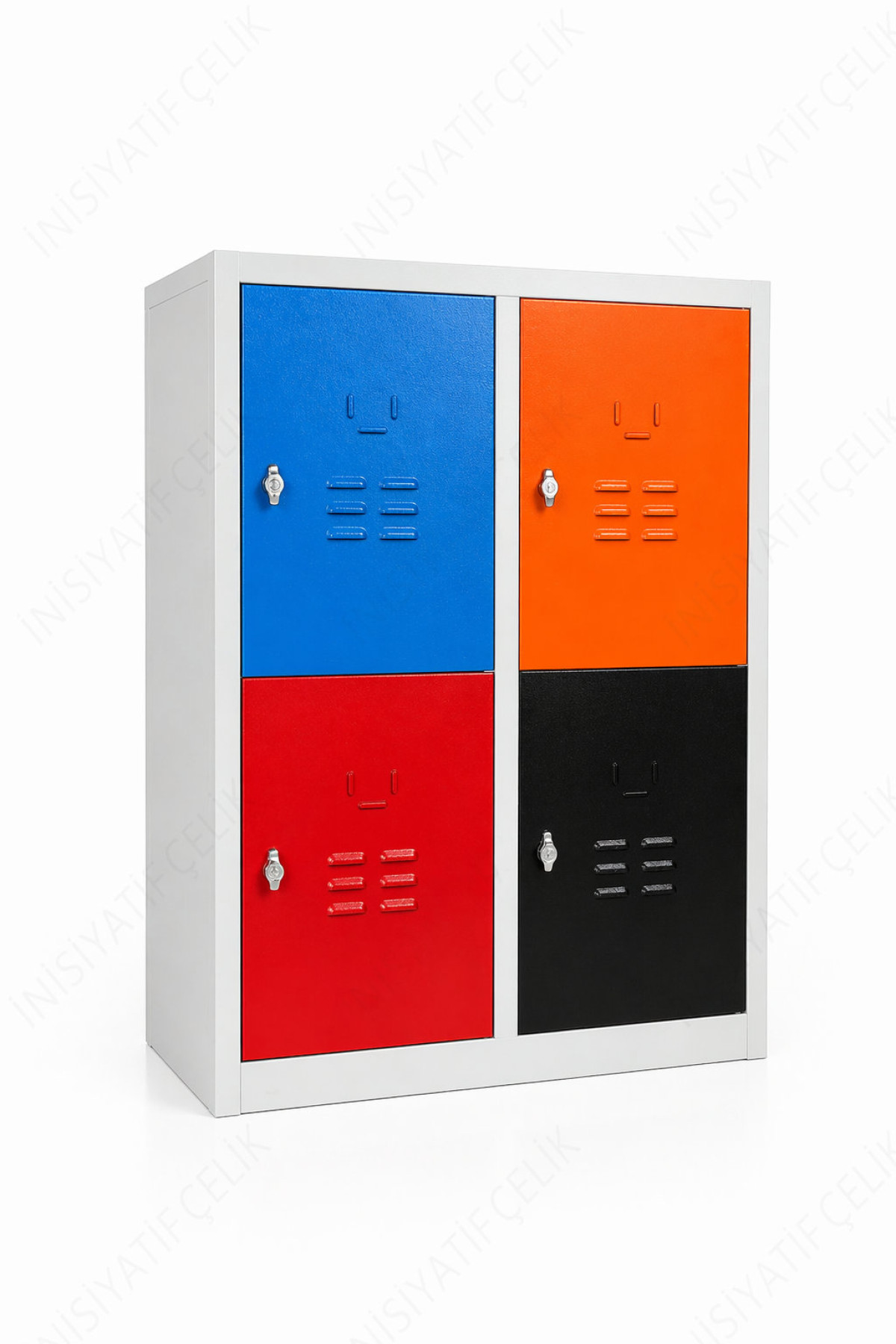 4 Kapaklı Çelik Öğrenci Dolabı 79x40x99 cm - Okul ve Sınıf Dolabı