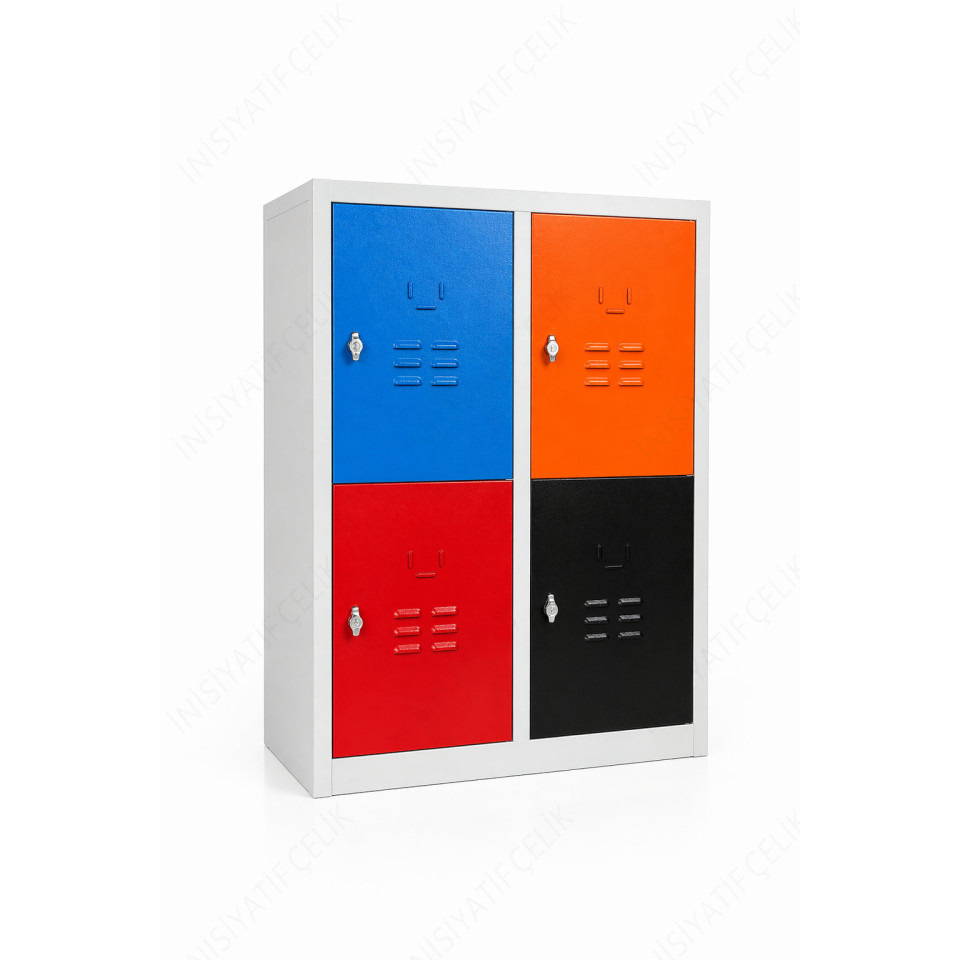 4 kapaklı çelik öğrenci dolabı 79x40x99 cm okul ve sınıf dolabı