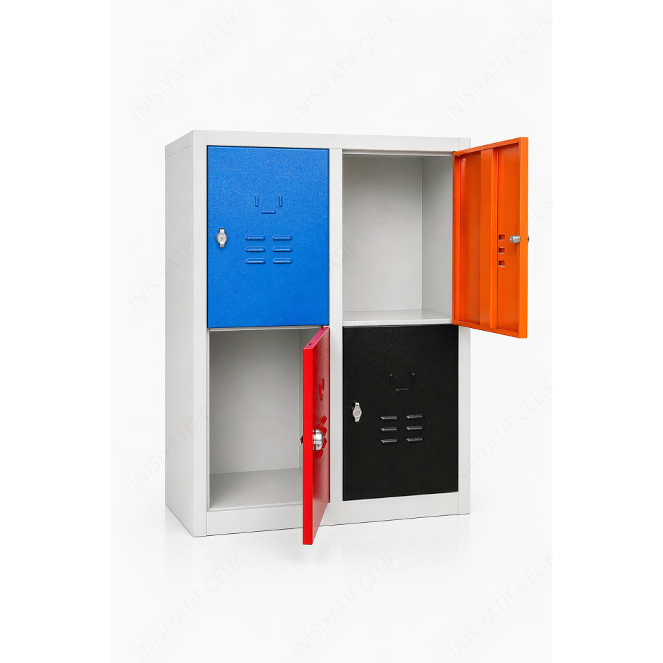 4 kapaklı çelik öğrenci dolabı 79x40x99 cm okul ve sınıf dolabı