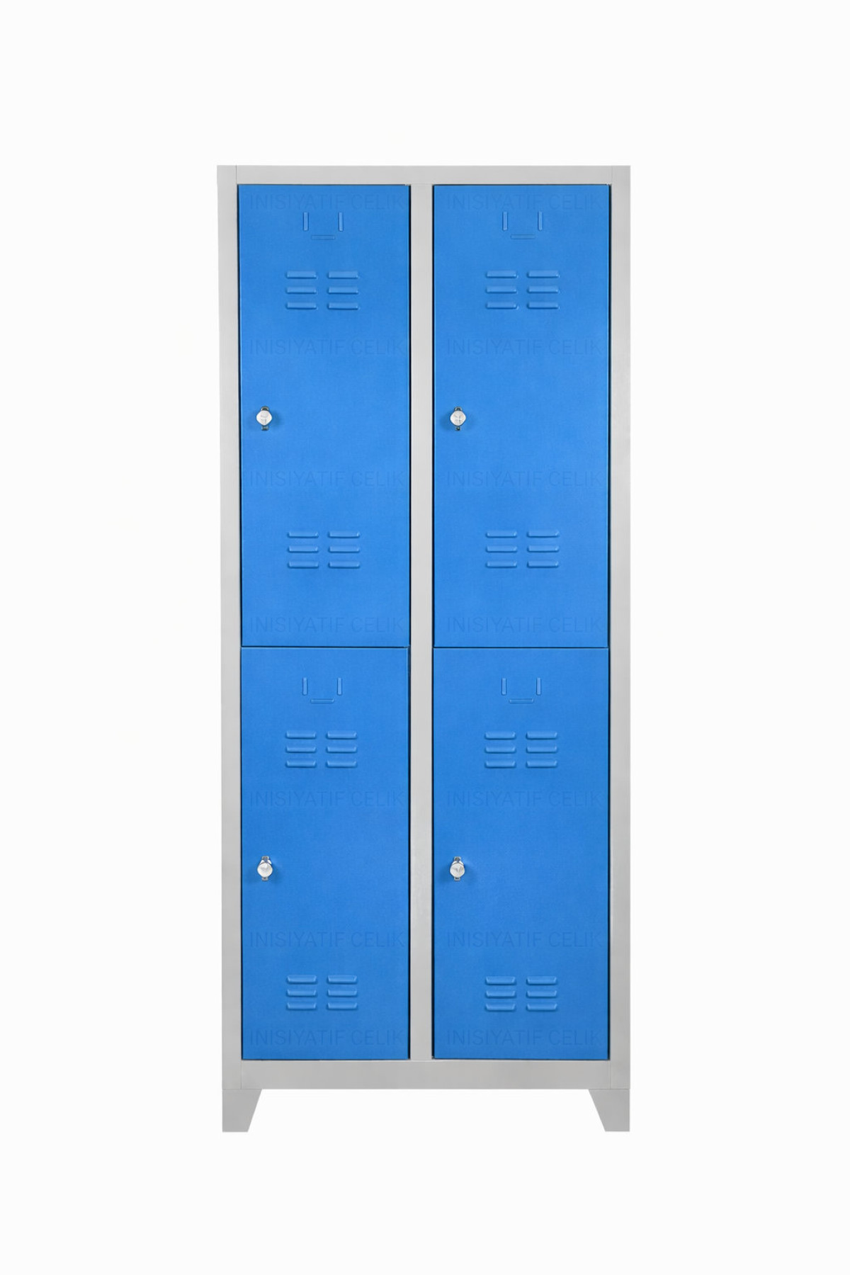 4 Kapaklı Çelik Personel Soyunma Dolabı – Mavi (RAL 5015)