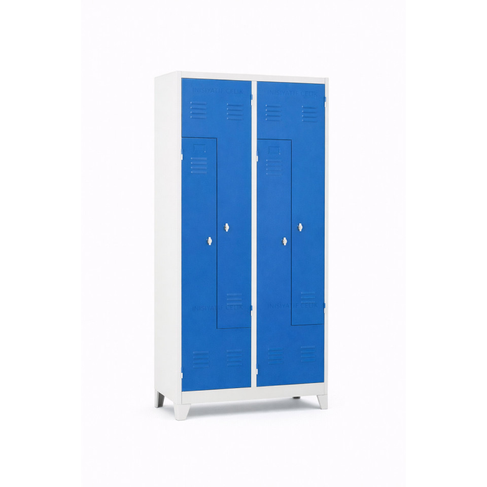 4 Kapaklı Z Tipi Çelik Personel Soyunma Dolabı