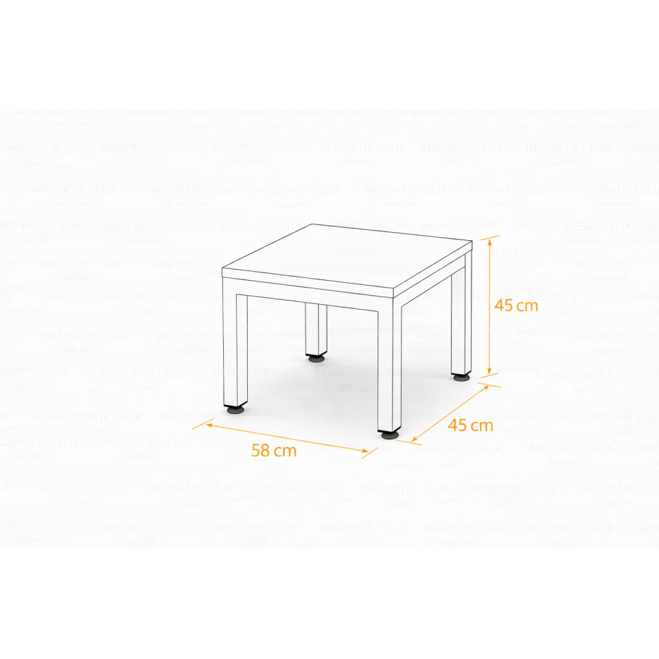 45 cm Çelik Personel Mola Sehpası – RAL 7035