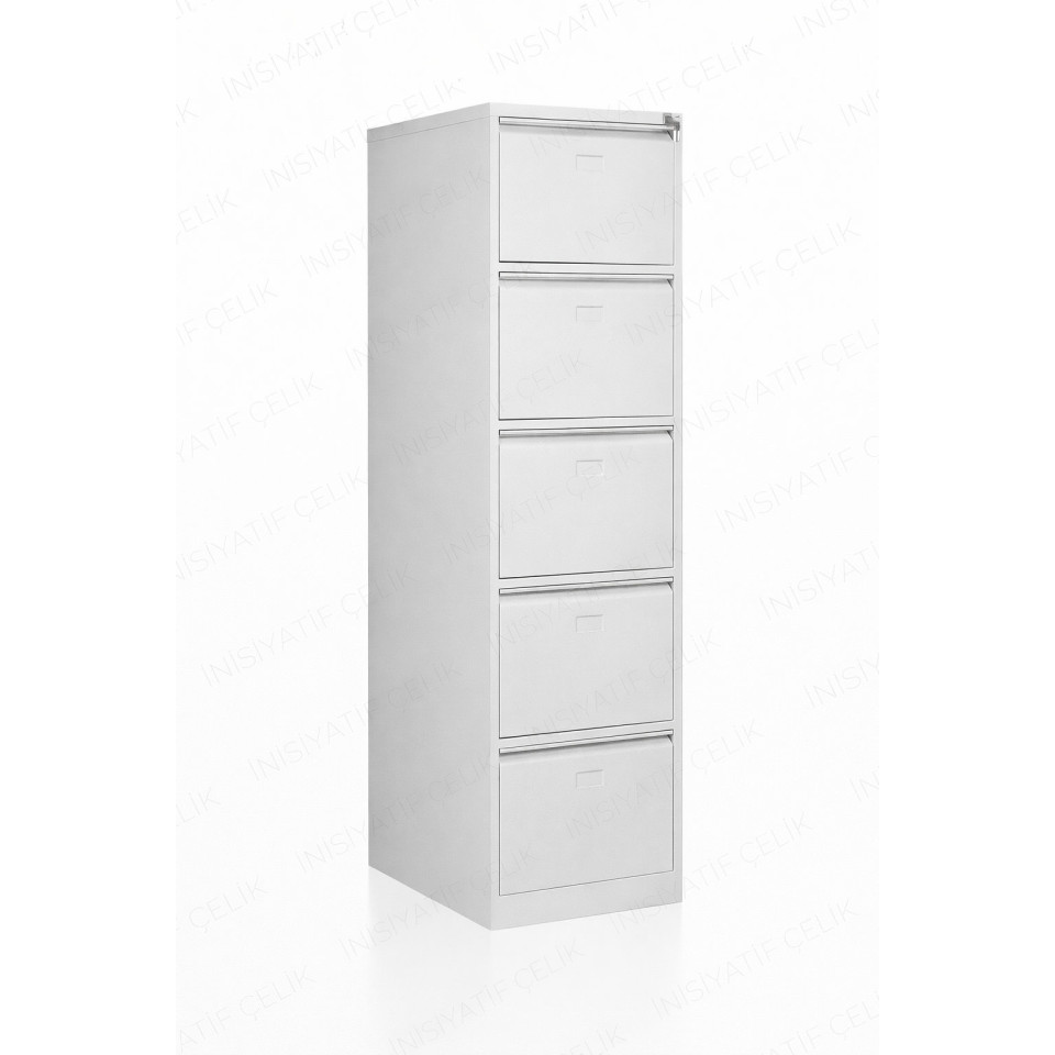 5 Çekmeceli Çelik Kartoteks Dolabı – RAL 7035