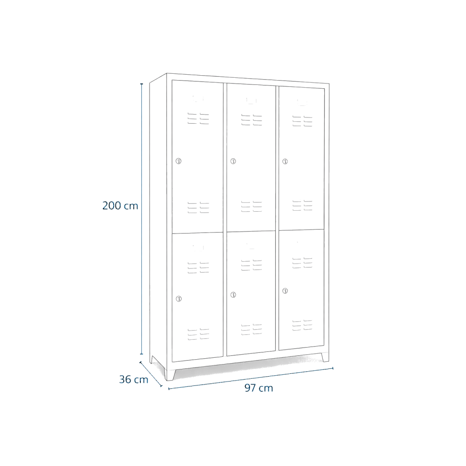 6 Kapaklı Çelik Personel Soyunma Dolabı