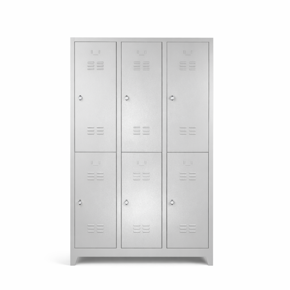 Standart 6 Kapaklı Çelik Personel Soyunma Dolabı (Geniş Model)