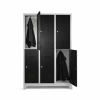 Standart 6 Kapaklı Çelik Personel Soyunma Dolabı (Geniş Model) – Siyah (RAL 9005)