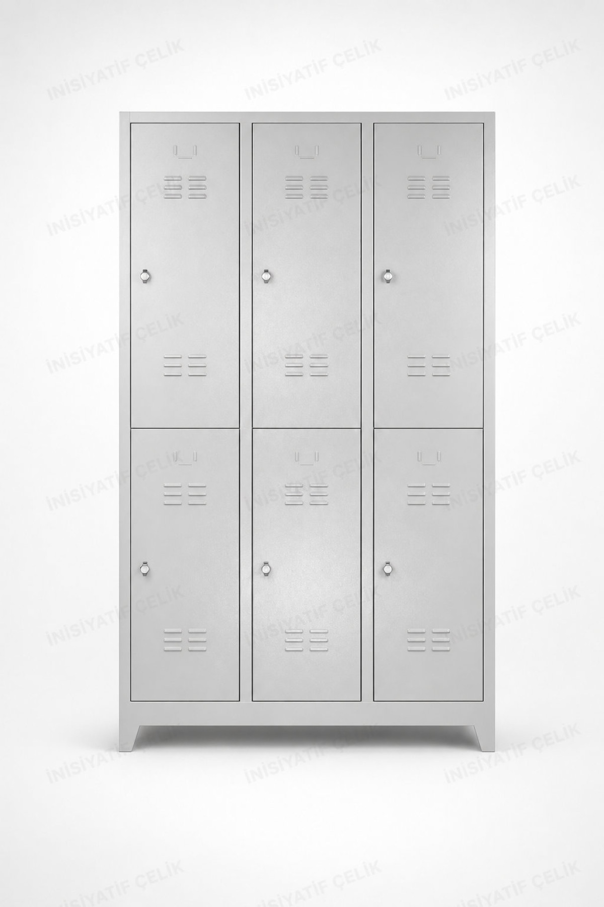 Standart 6 Kapaklı Çelik Personel Soyunma Dolabı 117x40x200 cm Geniş Model