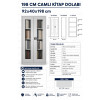 Camlı Çelik Kitap Dolabı Camlı çelik kitap dolabı 92x40x198 cm kitaplı önden görünüm