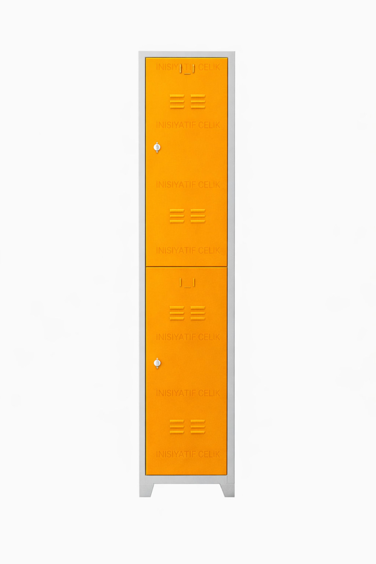 Dikey 2 Kapaklı Çelik Personel Soyunma Dolabı – Sarı (RAL 1028)