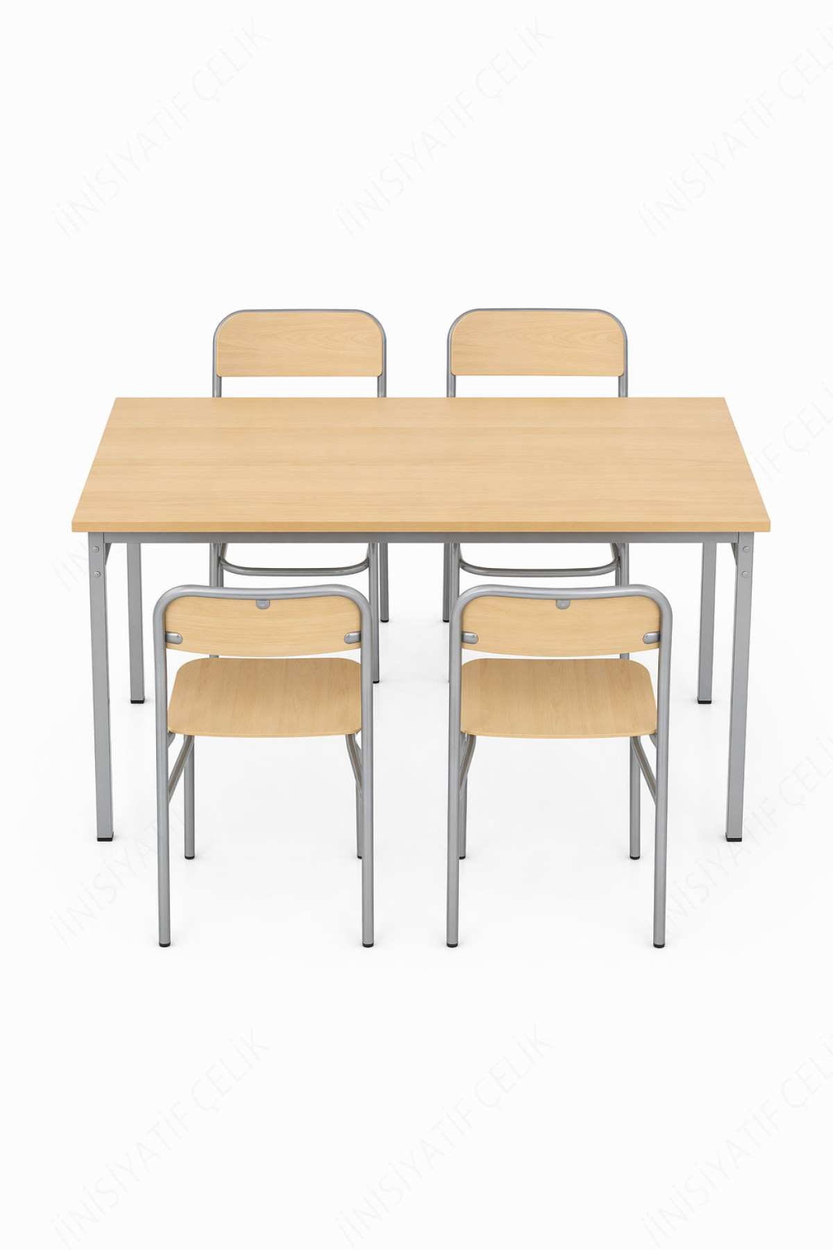 Fabrika Yemekhane Masa Sandalye Takımı 140x80 cm Werzalit Akçaağaç