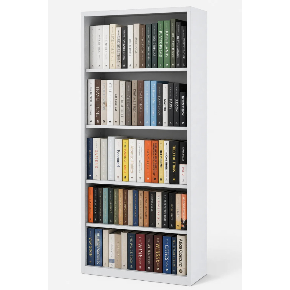 Kapaksız Çelik Kitap Dolabı Kapaksız çelik kitap dolabı 92x40x198 cm kitaplı önden görünüm