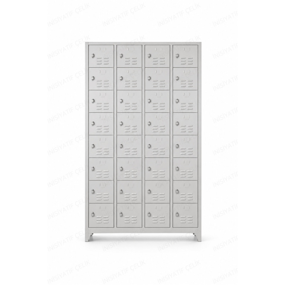 metal 32 gözlü ayakkabı dolabı 120x40x200 cm çelik ayakkabı dolabı