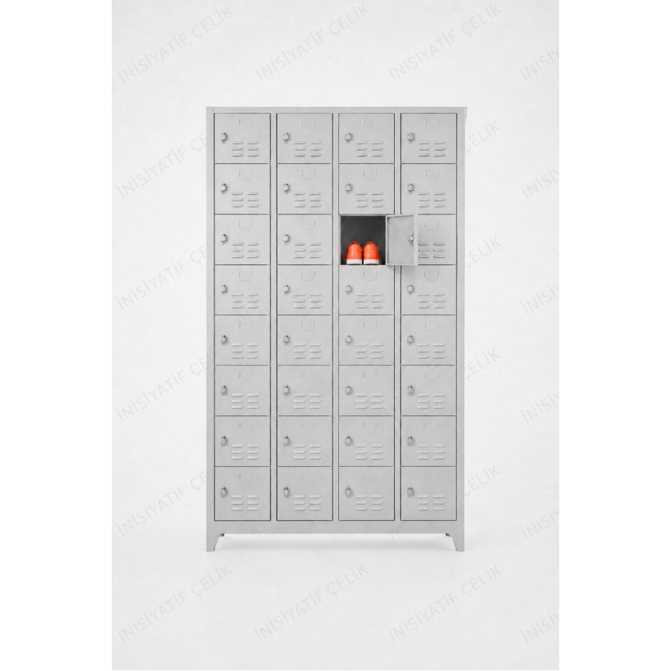metal 32 gözlü ayakkabı dolabı 120x40x200 cm çelik ayakkabı dolabı