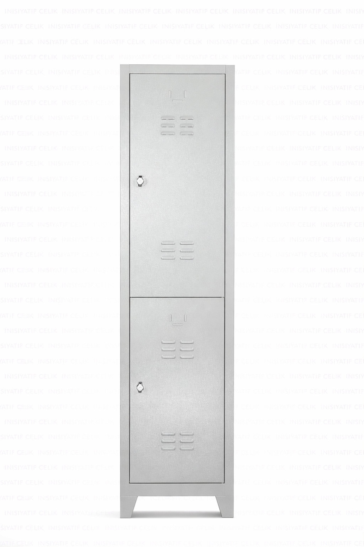 Standart 2 Kapaklı Çelik Personel Soyunma Dolabı (Alt Üst Model) – RAL 7035