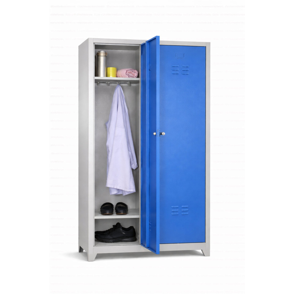 Standart 2 Kapaklı Çelik Personel Soyunma Dolabı – Mavi (RAL 5015)