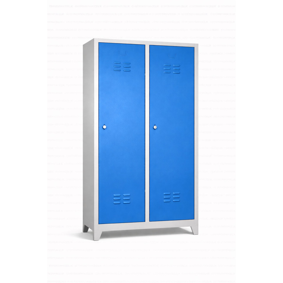 Standart 2 Kapaklı Çelik Personel Soyunma Dolabı – Mavi (RAL 5015)