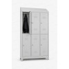 üzeri eğimli 6 kapaklı çelik personel soyunma dolabı 97x36x208 cm ral 7035
