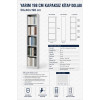 Yarım Kapaksız Kitap Dolabı Yarım kapaksız çelik kitap dolabı 50x40x198 cm dar tip kitaplı önden görünüm